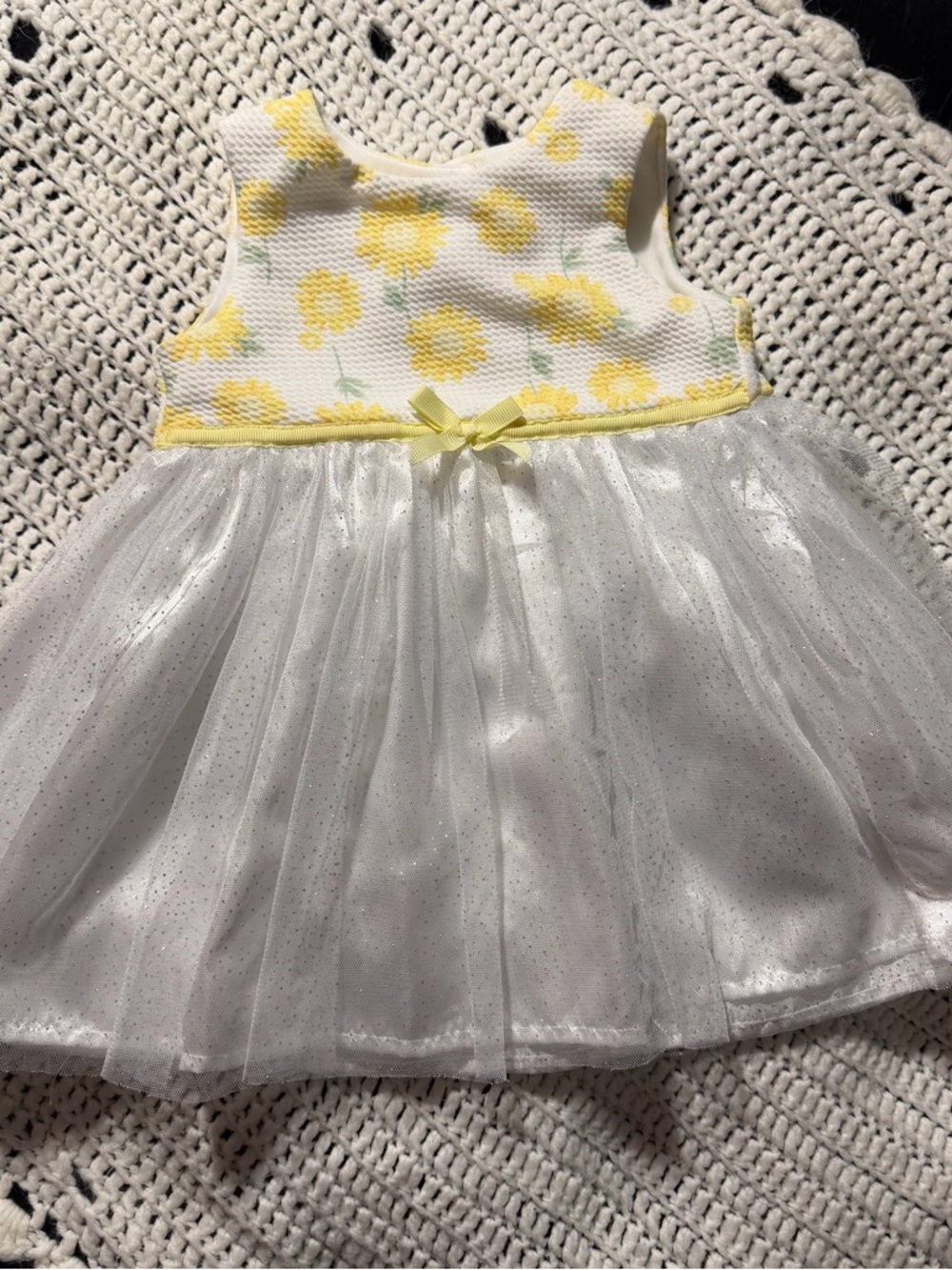 Yellow and White Tulle Baby Dress